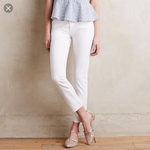 AG White Denim, Size 32R, Slim Straight Ankle